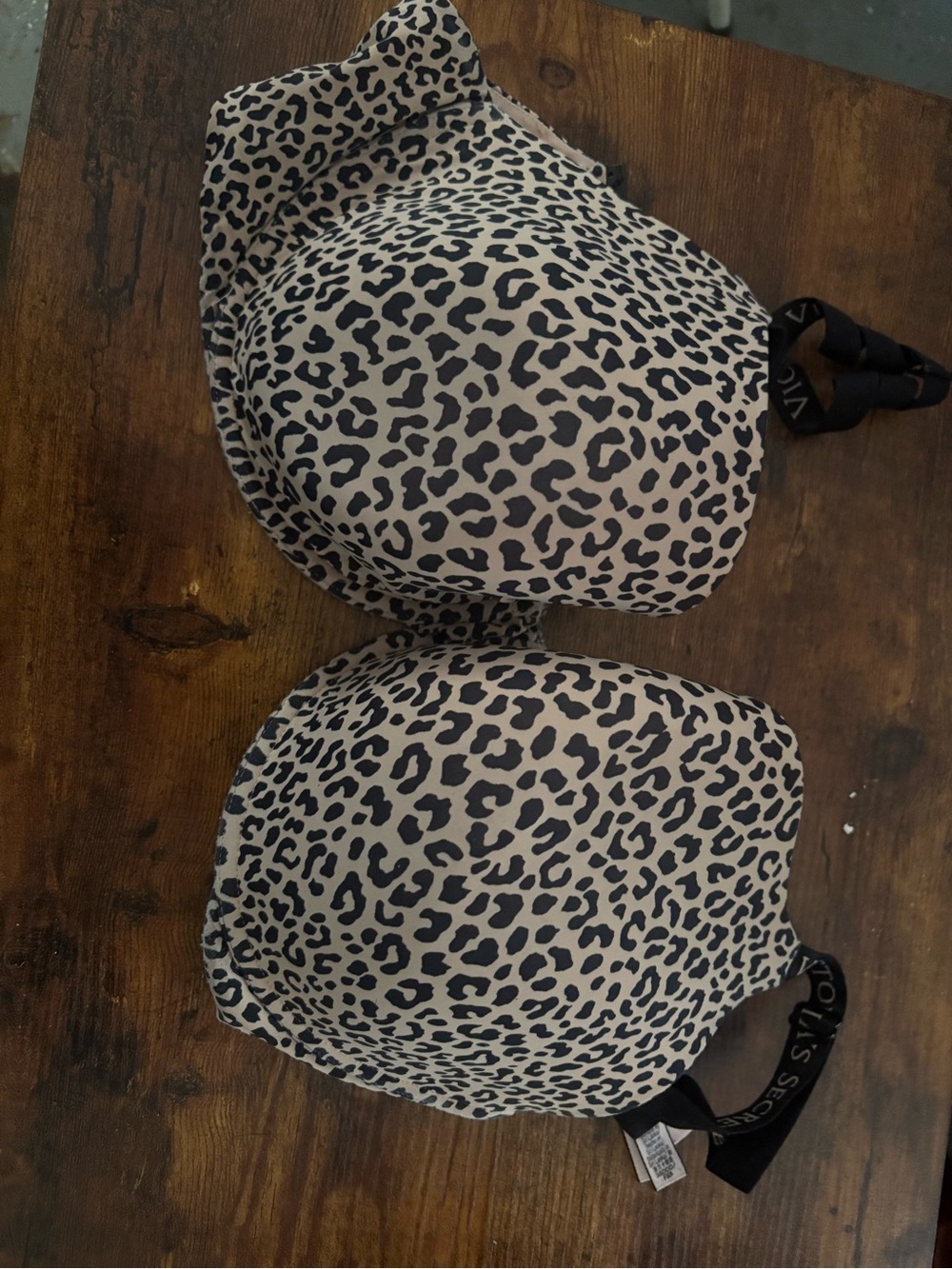 Leopard Print lightly lined Demi Bra - Black & Cream